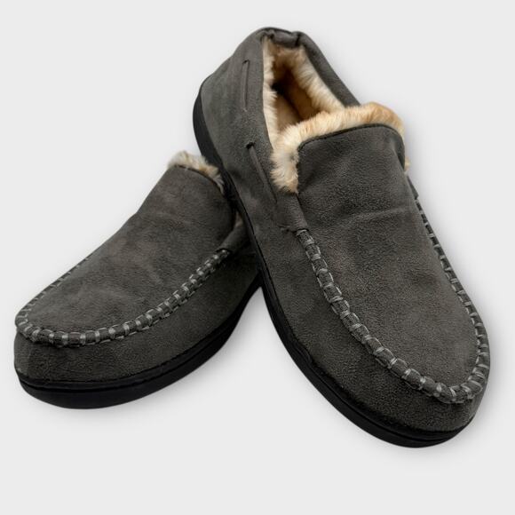 Eddie Bauer Suede Shearling Slippers Mens L US 9.5-10.5 Moccasins - Picture 7 of 9